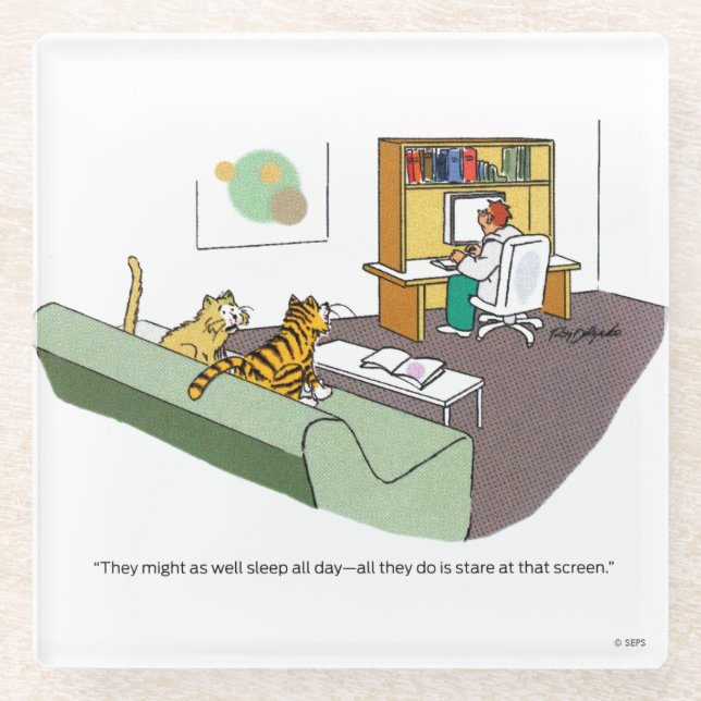 Katzen-Gespräch Glasuntersetzer (Vorderseite)