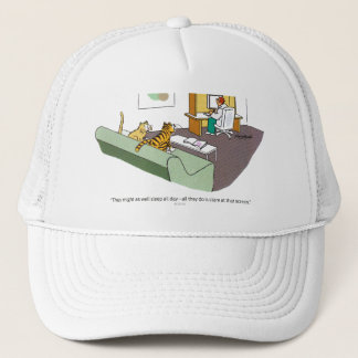 Katzen-Gespräch Truckerkappe