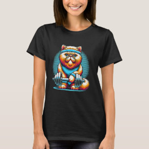 Katzen-Gewichtheben-Gym-Fitness-Lustige Kunst T-Shirt