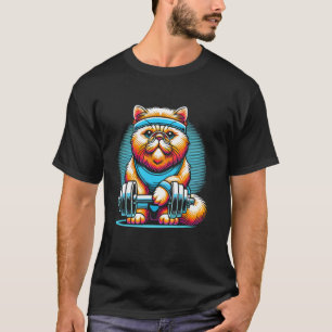 Katzen-Gewichtheben-Gym-Fitness-Lustige Kunst T-Shirt