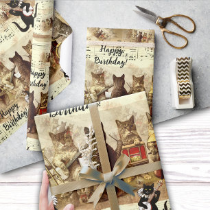 Katzen-Glückwunschlied-Orchester Geschenkpapier