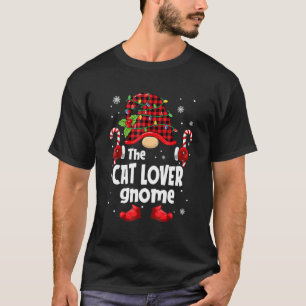 Katzen-Gnom-Buffalo-Karo-Christbaum-Familie-Weihna T-Shirt