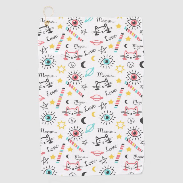 Katzen Golfhandtuch (Vorderseite)