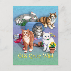 Katzen Gone Wild Postkarte