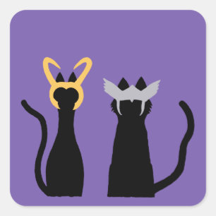 Katzen Götter Quadratischer Aufkleber