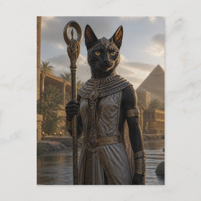 Katzen-Göttin Bastet Postkarte (Vorderseite)