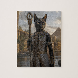 Katzen-Göttin Bastet Postkarte Puzzle