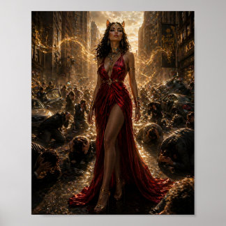 Katzen-Göttin des Einflusses Poster