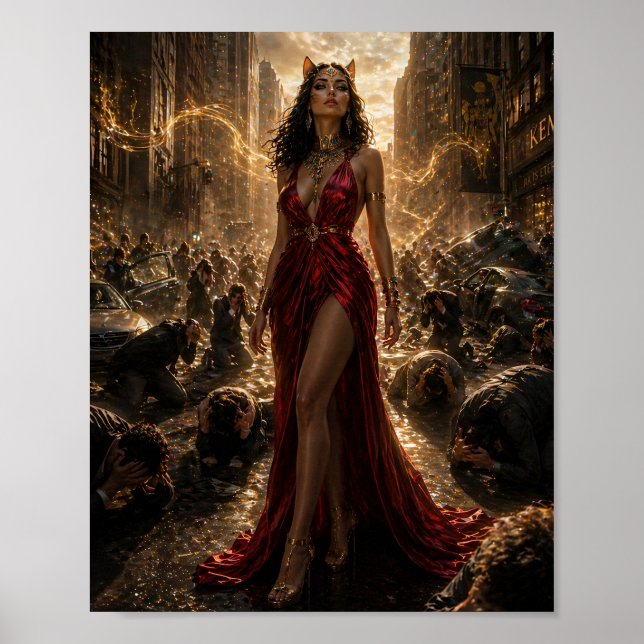 Katzen-Göttin des Einflusses Poster (Vorne)