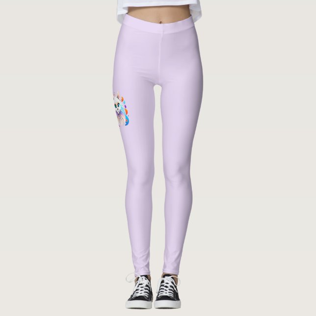 Katzen Grafik Leggings (Vorderseite)