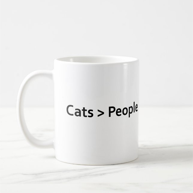Katzen größer als Menschen Kaffeetasse (Links)