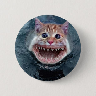 Katzen-Haifisch-Knopf Button