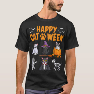 Katzen Halloween Gruselig Feiertag Niedliche Katze T-Shirt