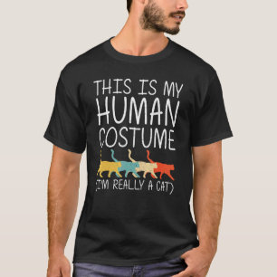 Katzen-Halloween-Kostüm für Menschen, einfaches Ka T-Shirt