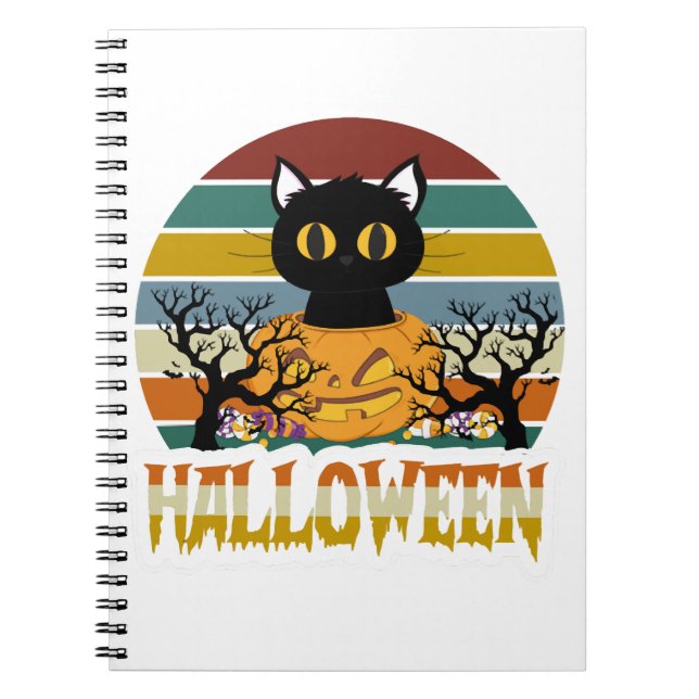 Katzen Halloween Notizblock (Vorderseite)