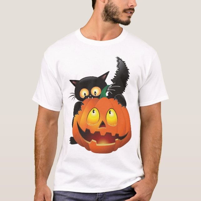 KATZEN HALLOWEEN T-Shirt (Vorderseite)