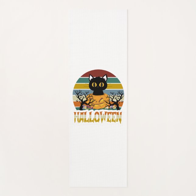 Katzen Halloween Yogamatte (Vorderseite)