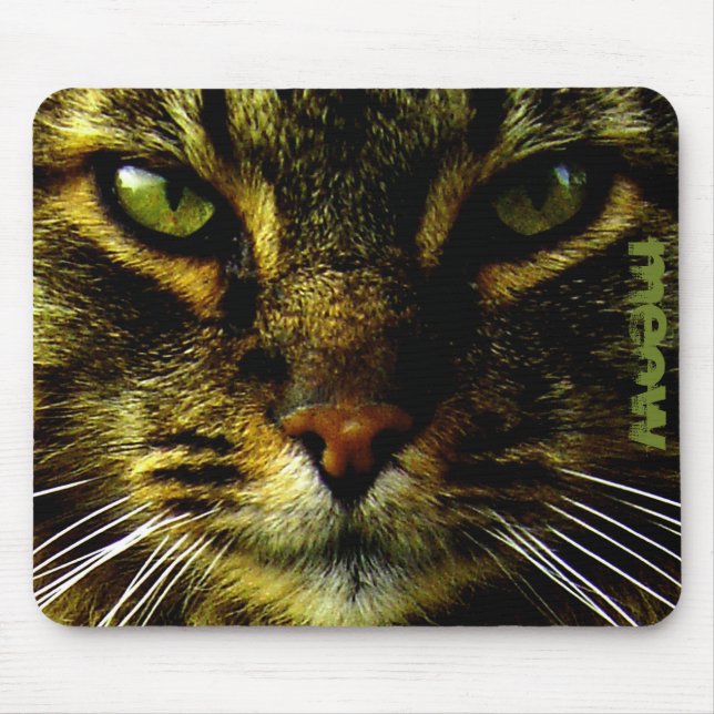 Katzen-Haustier, das Augen-Foto-Gewohnheits-Text Mousepad (Vorne)