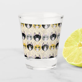 Katzen Herringbone Beige Schnapsglas