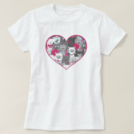 Katzen Herz Liebe T - Shirt