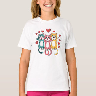 Katzen Herz T-Shirt