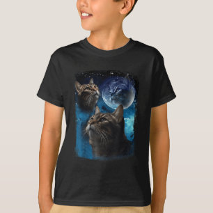 Katzen heulen am Mond Vintage drei Katzen heulen T-Shirt