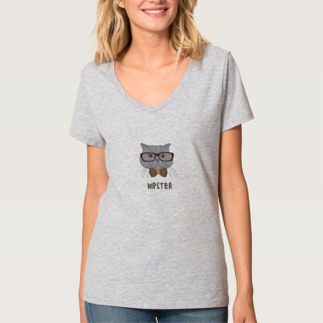 Katzen-Hipster T-Shirt (Vorderseite)