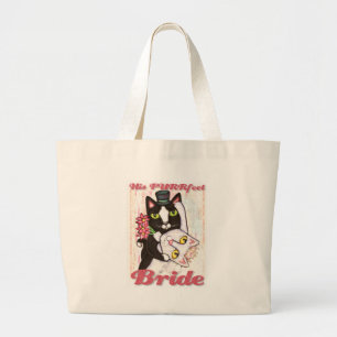 Katzen-Hochzeits-Tanz-Braut-Tasche Jumbo Stoffbeutel