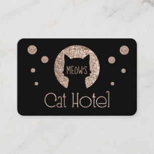 Katzen-Hotel-goldenes Glitzer-Logo Visitenkarte