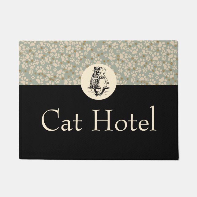 Katzen-Hotel-Zeichen Fußmatte (Vorderseite)