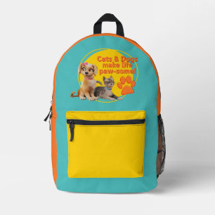 Katzen & Hunde machen das Leben zum Kinderspiel! Bedruckter Rucksack