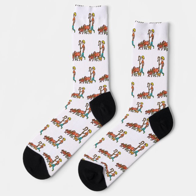 Katzen hüten socken (Linkes Detail)