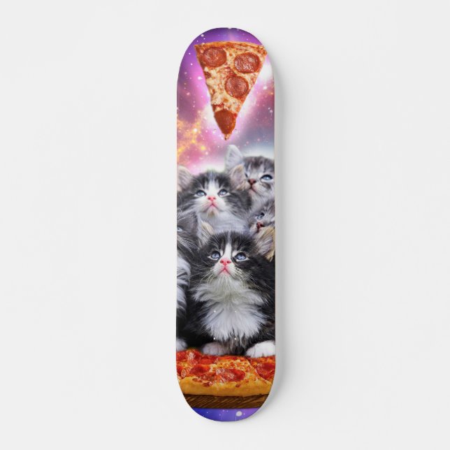 Katzen Illuminatis und Pizza Skateboard (Vorne)