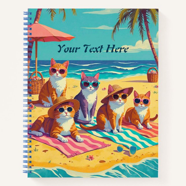 Katzen im Beach Journal Notizbuch (Vorderseite)