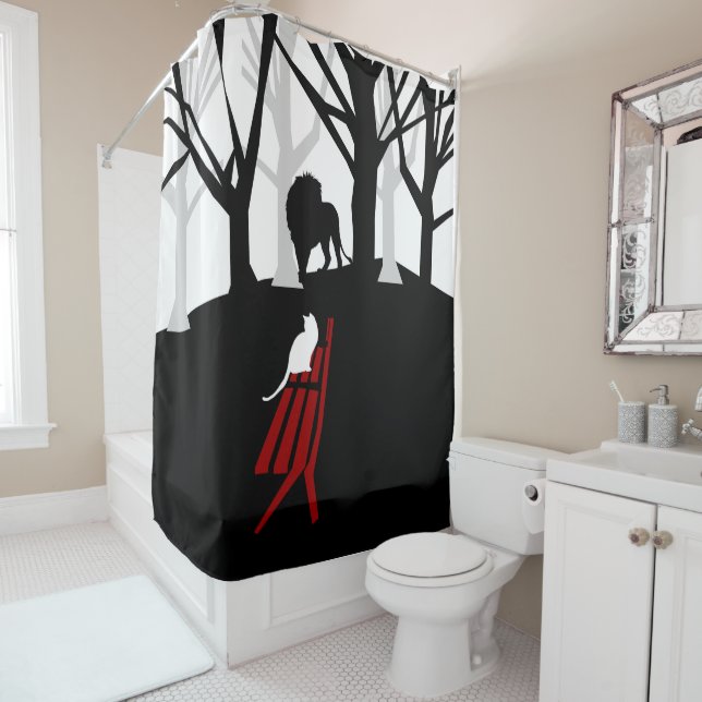 Katzen im Garten Duschvorhang (Beispiel)