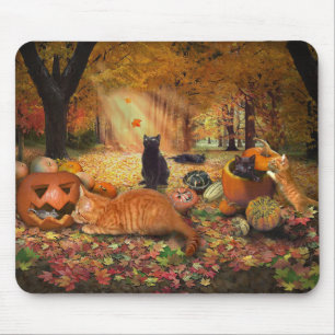 Katzen im Herbst Mousepad