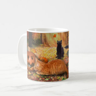 Katzen im Herbst Tasse