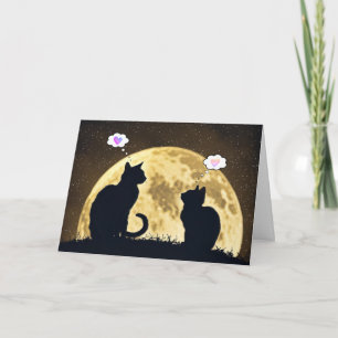 Katzen im Mondlicht für Dich zum Denken Karte