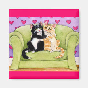 Katzen im niedlichen Magneten der Liebe Magnet