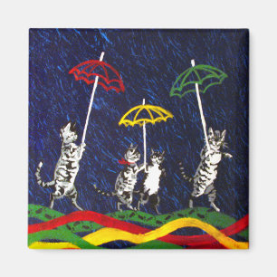 Katzen im Regen Magnet