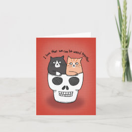 Katzen im Schädel Merkwürdige Funny Jubiläum Valen Karte