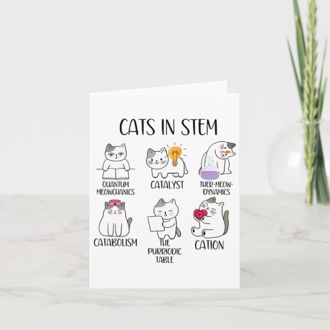 Katzen im Stem Funny Science Meme Scientist Nerd C Karte (Vorderseite)