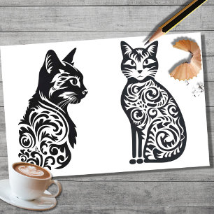 Katzen im Stift Art. 1 Dekoupage Papier