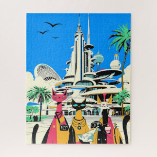 Katzen im Urlaub Besuch der Zukunft Puzzle