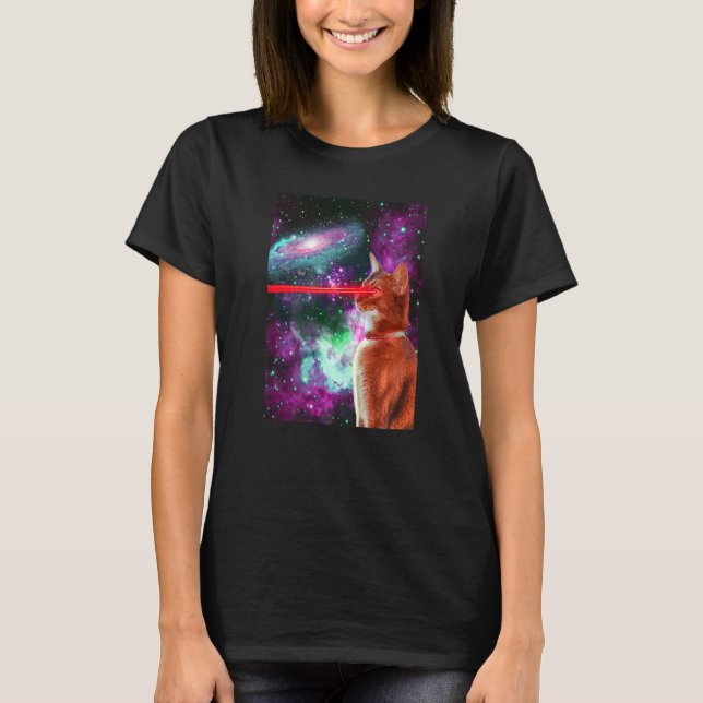 Katzen im Weltraum Astral Kosmische Astronautengal T-Shirt (Vorderseite)