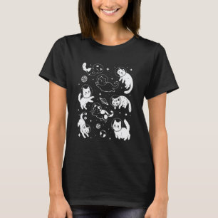 Katzen im Weltraum Grafik Retro Vintage Katze T-Shirt