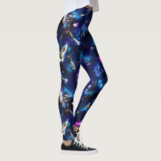Katzen im Weltraum - Lustige Katzenleggings  Leggings