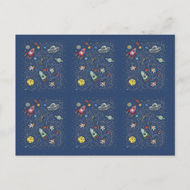 Katzen im Weltraum Postkarte (Vorderseite)