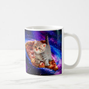 Katzen im Weltraumpizza Kaffeetasse