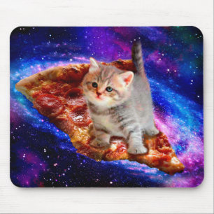 Katzen im Weltraumpizza Mousepad